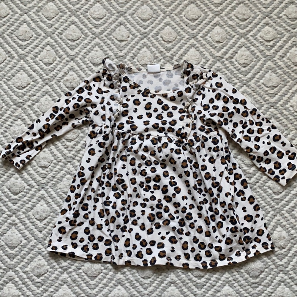 H&M - Baby girl leopard print ruffle tshirt dress